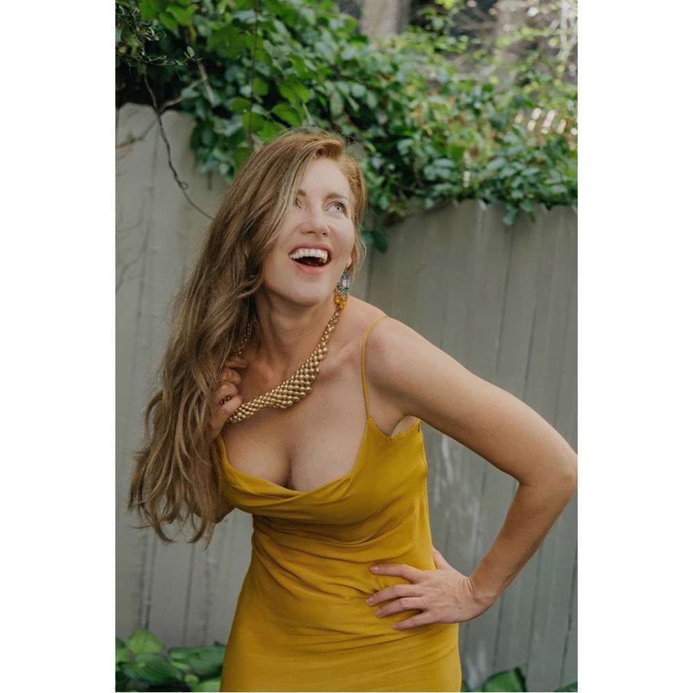 Golden (yellow) dress M Zara